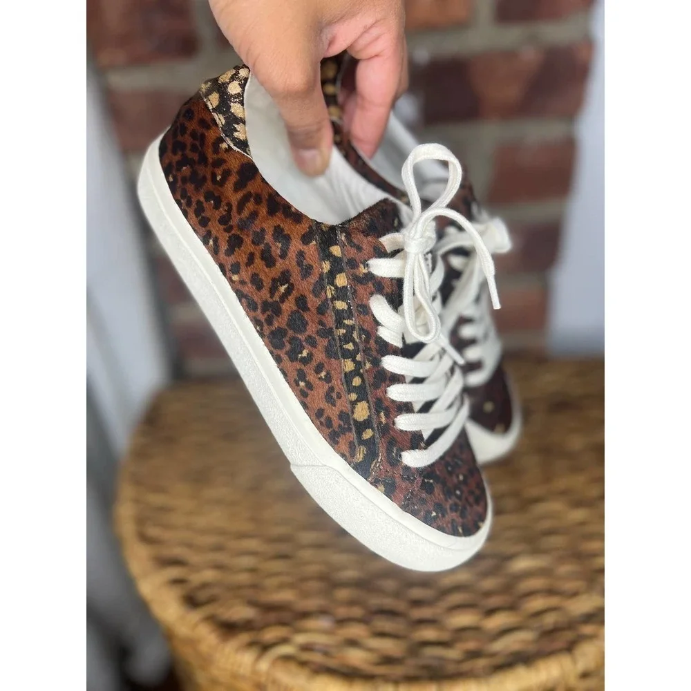 Madewell Sidewalk Calf Hair Leopard Cheetah Sneakers Women’s 7